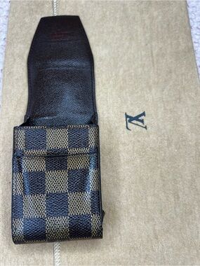 Louis Vuitton Canvas Damier Ebene Cigarette Case with Dustbag